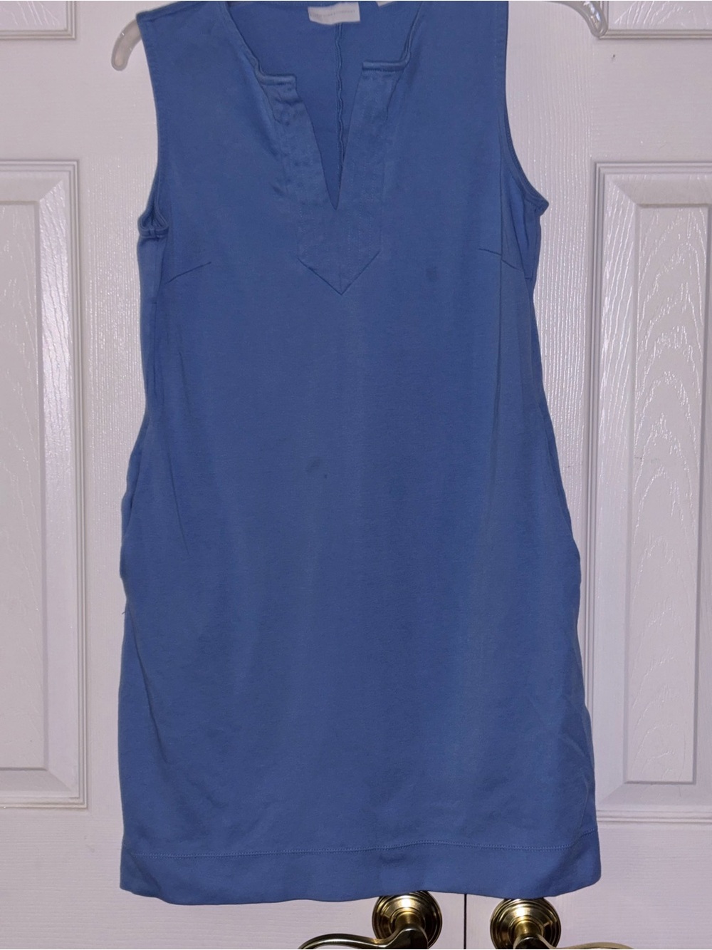 New York & Company Blue Sleeveless Midi Dress